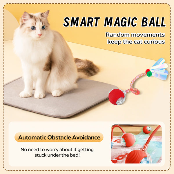 Interactive Cat Toys Ball For Indoor Cats, Cat&Dog Toy, Agile Moving Cat Ball With ElasticMesh Tail,Interactive Cat Toy Ball, Fun Gifts For Cats And Dogs